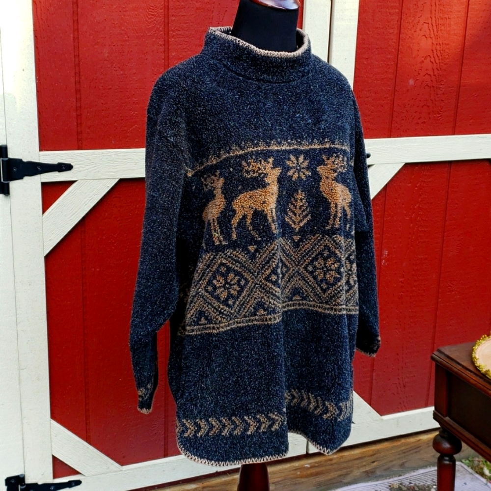 Reindeer Tunic Lodge Sweater - Picture 1 of 4